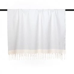 Febronie Plaids Plaid En Coton 130x170 Gris Perle Et écru -Plaids Soldes plaid en coton 130x170 gris perle et ecru 3