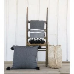 Febronie Plaids Plaid En Coton 130x170 Noir -Plaids Soldes plaid en coton 130x170 noir 10