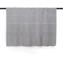 Febronie Plaids Plaid En Coton 130x170 Noir -Plaids Soldes plaid en coton 130x170 noir 15