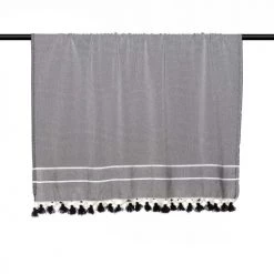 Febronie Plaids Plaid En Coton 130x170 Noir -Plaids Soldes plaid en coton 130x170 noir 9