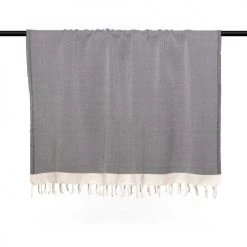 Febronie Plaids Plaid En Coton 130x170 Noir Et écru -Plaids Soldes plaid en coton 130x170 noir et ecru 3