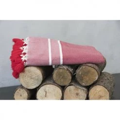 Febronie Plaids Plaid En Coton 130x170 Rouge -Plaids Soldes plaid en coton 130x170 rouge 10