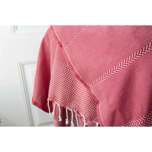 Febronie Plaids Plaid En Coton 130x170 Rouge 8 Febronie Plaids Plaid En Coton 130x170 Rouge – Image 6