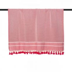 Febronie Plaids Plaid En Coton 130x170 Rouge -Plaids Soldes plaid en coton 130x170 rouge 9