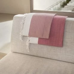 Febronie Plaids Plaid En Coton 130x170 Rouge Et écru -Plaids Soldes plaid en coton 130x170 rouge et ecru 4