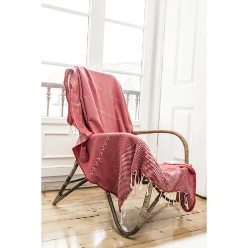 Febronie Plaids Plaid En Coton 130x170 Rouge 3 Febronie Plaids Plaid En Coton 130x170 Rouge