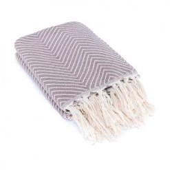 Febronie Plaids Plaid En Coton 130x170 Taupe -Plaids Soldes plaid en coton 130x170 taupe 1