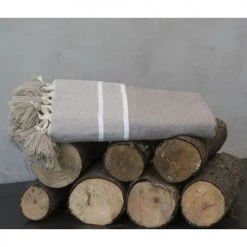 Febronie Plaids Plaid En Coton 130x170 Taupe -Plaids Soldes plaid en coton 130x170 taupe 10