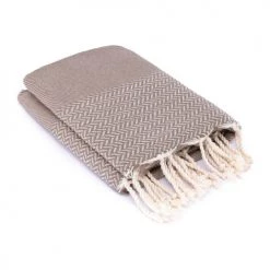 Febronie Plaids Plaid En Coton 130x170 Taupe -Plaids Soldes plaid en coton 130x170 taupe 13