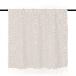 Febronie Plaids Plaid En Coton 130x170 Taupe Clair -Plaids Soldes plaid en coton 130x170 taupe clair 9