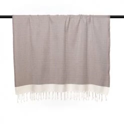 Febronie Plaids Plaid En Coton 130x170 Taupe Et écru -Plaids Soldes plaid en coton 130x170 taupe et ecru 3