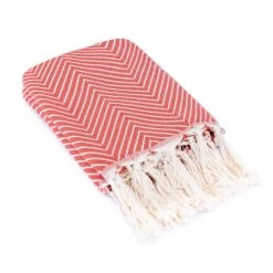 Febronie Plaids Plaid En Coton 130x170 Terracotta -Plaids Soldes plaid en coton 130x170 terracotta 1