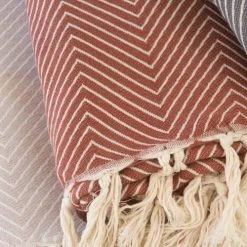 Febronie Plaids Plaid En Coton 130x170 Terracotta -Plaids Soldes plaid en coton 130x170 terracotta 4