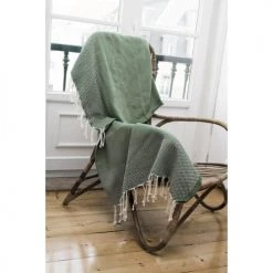 Febronie Plaids Plaid En Coton 130x170 Vert Kaki -Plaids Soldes plaid en coton 130x170 vert kaki 10