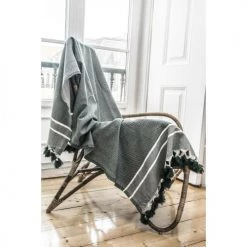 Febronie Plaids Plaid En Coton 130x170 Vert Kaki