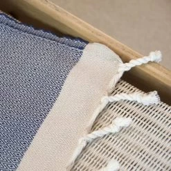 Febronie Plaids Plaid En Coton 160x250 Bleu Marine -Plaids Soldes plaid en coton 160x250 bleu marine 9