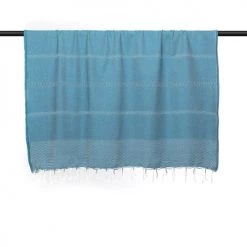 Febronie Plaids Plaid En Coton 160x250 Bleu Pétrole -Plaids Soldes plaid en coton 160x250 bleu petrole 15