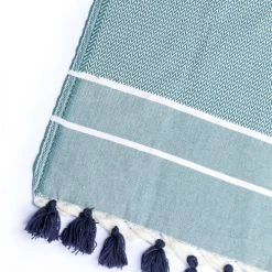 Febronie Plaids Plaid En Coton 160x250 Bleu Pétrole -Plaids Soldes plaid en coton 160x250 bleu petrole 8