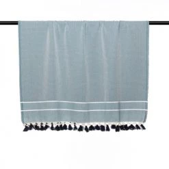 Febronie Plaids Plaid En Coton 160x250 Bleu Pétrole -Plaids Soldes plaid en coton 160x250 bleu petrole 9