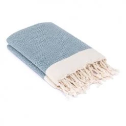 Febronie Plaids Plaid En Coton 160x250 Bleu Pétrole Et écru -Plaids Soldes plaid en coton 160x250 bleu petrole et ecru 1