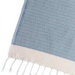 Febronie Plaids Plaid En Coton 160x250 Bleu Pétrole Et écru -Plaids Soldes plaid en coton 160x250 bleu petrole et ecru 2