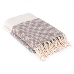 Febronie Plaids Plaid En Coton 160x250 Ecru Et Taupe 9 Febronie Plaids Plaid En Coton 160x250 Ecru Et Taupe -Plaids Soldes plaid en coton 160x250 ecru et taupe 1