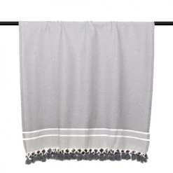 Febronie Plaids Plaid En Coton 160x250 Gris Moyen -Plaids Soldes plaid en coton 160x250 gris moyen 15