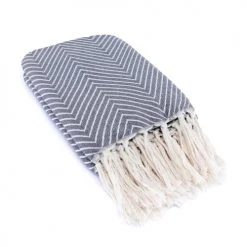 Febronie Plaids Plaid En Coton 160x250 Gris Moyen -Plaids Soldes plaid en coton 160x250 gris moyen 8