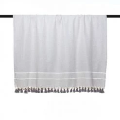 Febronie Plaids Plaid En Coton 160x250 Gris Perle -Plaids Soldes plaid en coton 160x250 gris perle 3