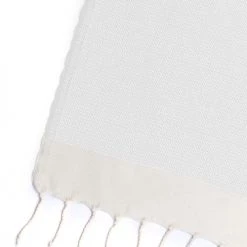 Febronie Plaids Plaid En Coton 160x250 Gris Perle Et écru -Plaids Soldes plaid en coton 160x250 gris perle et ecru 2