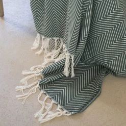 Febronie Plaids Plaid En Coton 160x250 Kaki -Plaids Soldes plaid en coton 160x250 kaki 5