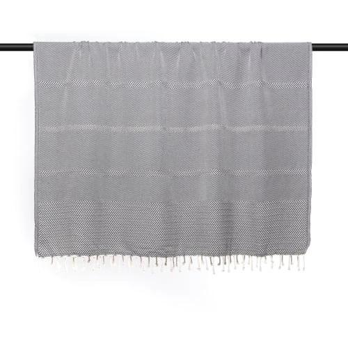 Febronie Plaids Plaid En Coton 160x250 Noir 6 Febronie Plaids Plaid En Coton 160x250 Noir – Image 4