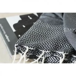 Febronie Plaids Plaid En Coton 160x250 Noir 13 Febronie Plaids Plaid En Coton 160x250 Noir -Plaids Soldes plaid en coton 160x250 noir 17