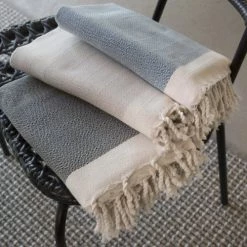 Febronie Plaids Plaid En Coton 160x250 Noir Et écru -Plaids Soldes plaid en coton 160x250 noir et ecru 5