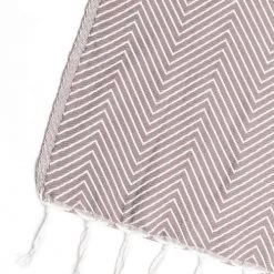 Febronie Plaids Plaid En Coton 160x250 Taupe -Plaids Soldes plaid en coton 160x250 taupe 2
