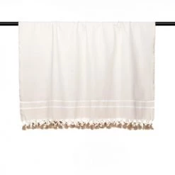 Febronie Plaids Plaid En Coton 160x250 Taupe Clair -Plaids Soldes plaid en coton 160x250 taupe clair 3