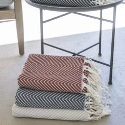 Febronie Plaids Plaid En Coton 160x250 Terracotta -Plaids Soldes plaid en coton 160x250 terracotta 5