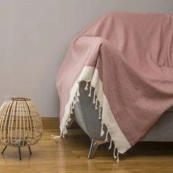 Febronie Plaids Plaid En Coton 160x250 Terracotta -Plaids Soldes plaid en coton 160x250 terracotta 9