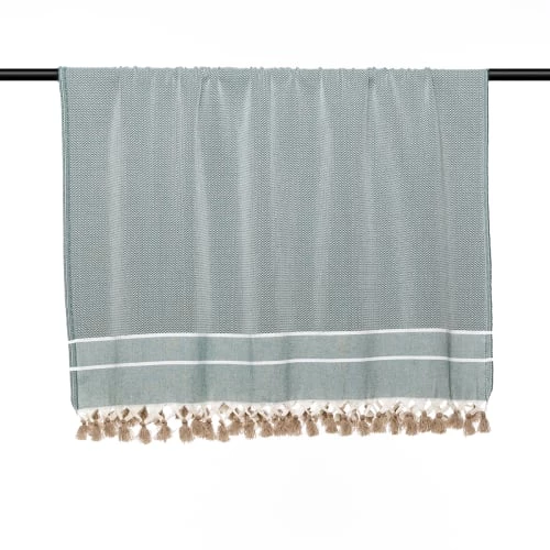 Febronie Plaids Plaid En Coton 160x250 Vert Kaki 6 Febronie Plaids Plaid En Coton 160x250 Vert Kaki – Image 4