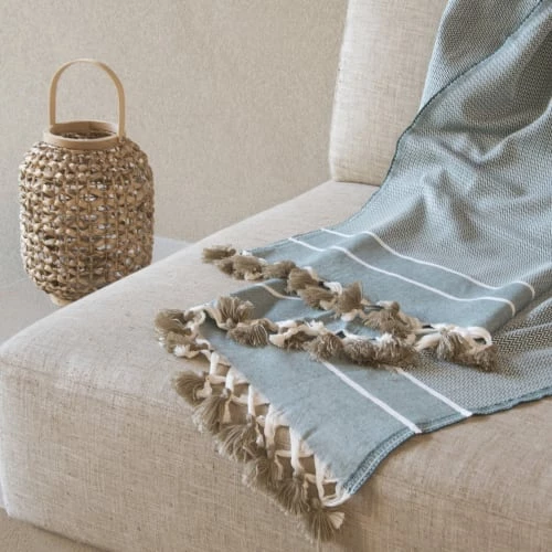 Febronie Plaids Plaid En Coton 160x250 Vert Kaki 8 Febronie Plaids Plaid En Coton 160x250 Vert Kaki – Image 6