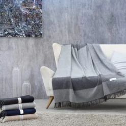 Guy Laroche Plaids Plaid En Coton Beige 130x170 -Plaids Soldes plaid en coton beige 130x170 18