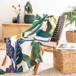 Maisons Du Monde Plaids Plaid En Coton Imprimé Multicolore,130x170