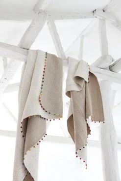 Vivaraise Plaids Plaid Uni En Coton Camel 140 X 200 -Plaids Soldes plaid en coton multico 140 x 200