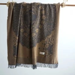 Guy Laroche Plaids Plaid En Coton Ocre 130x170