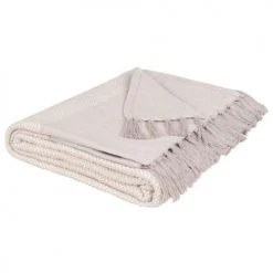 Maisons Du Monde Plaids Plaid En Coton Recyclé Tissé Beige Et écru 160x210 -Plaids Soldes plaid en coton recycle tisse beige et ecru 160x210 1000 6 37 222995 3