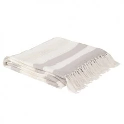 Maisons Du Monde Plaids Plaid En Coton Recyclé Tissé Motifs à Rayures écrues Et Beiges 180x240 -Plaids Soldes plaid en coton recycle tisse motifs a rayures ecrues et beiges 180x240 1000 15 5 223004 3