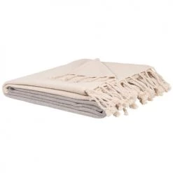 Maisons Du Monde Plaids Plaid En Coton Tissé écru Et Gris 160x210 -Plaids Soldes plaid en coton tisse ecru et gris 160x210 1000 0 25 221425 2