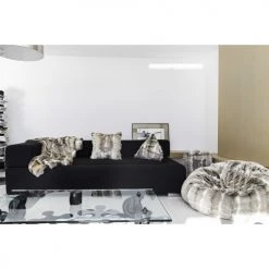 MX HOME Plaids Plaid En Fausse Fourrure Brodé Marron Clair -Plaids Soldes plaid en fausse fourrure brode marron clair 2