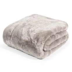 Maisons Du Monde Plaids Plaid En Fausse Fourrure Gris 150 X 180 Cm -Plaids Soldes plaid en fausse fourrure gris 150 x 180 cm 1000 4 24 147870 4