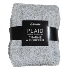 Sensei Maison Plaids Plaid En Fausse Fourrure Gris Perle 130x170 Cm -Plaids Soldes plaid en fausse fourrure gris perle 130x170 cm 4